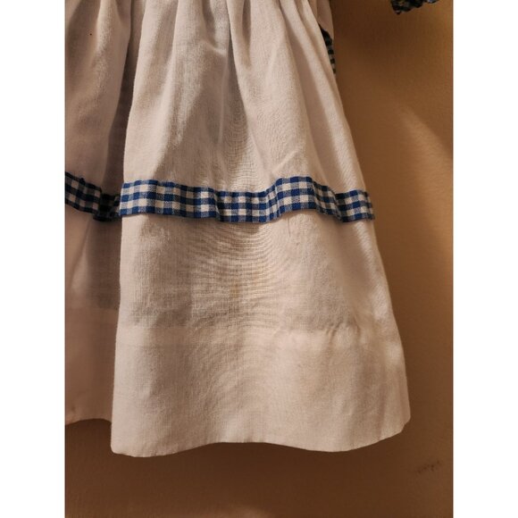 Vintage 70s Polly Flinders Handsmocked Blue & White Dress Girls Size T2 - Picture 4 of 4